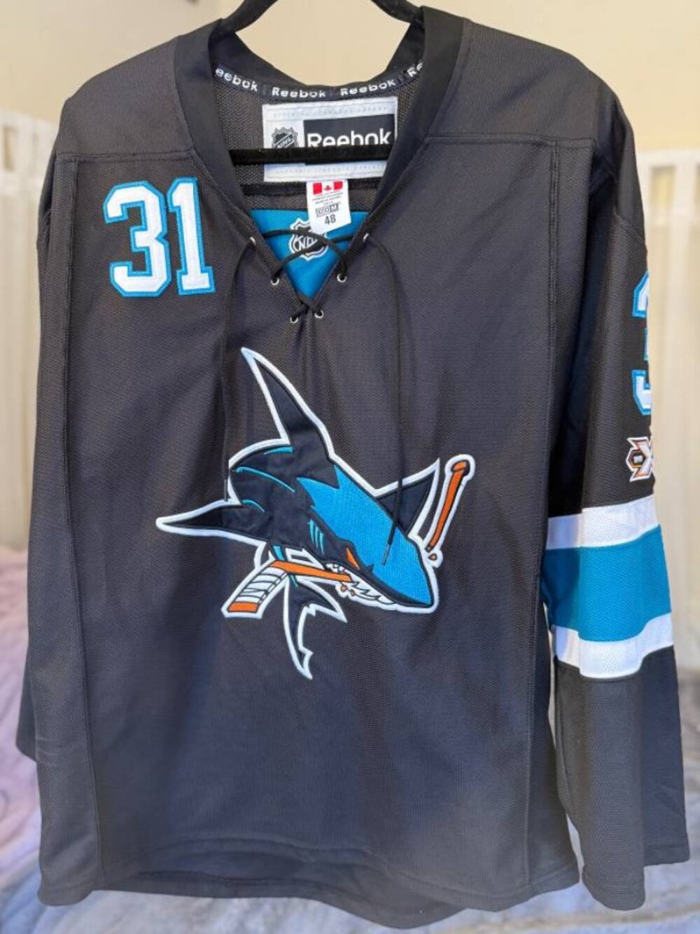 San Jose Sharks NIEMI NHL Reebok Auth Bonino Hand Stitched Jersey Sz48